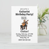 Guitarist Playing Guitar Birthday Party Einladung (Stehend Vorderseite)