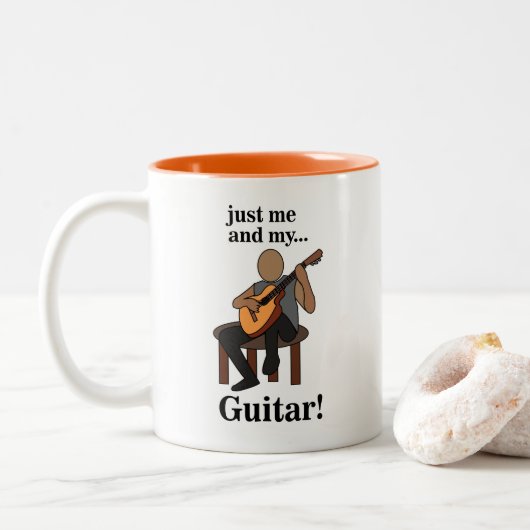 Guitarist Playing Guitar Zweifarbige Tasse (Mit Donut)
