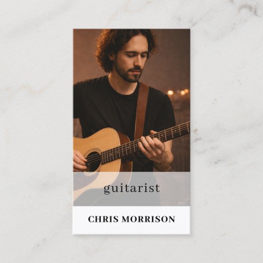 Guitarist QR Code Photo Visitenkarte (Vorderseite)