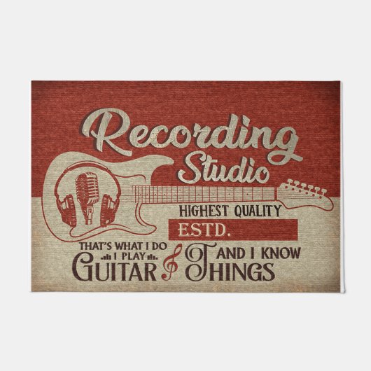 Guitarist Studio Door Mat, Gift For Guitarist Fußmatte (Vorderseite)