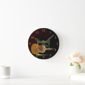 Guitarra española con Giralda de Sevilla y silla. Runde Wanduhr (Zuhause)