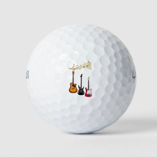 guitarras electricas con partituras musicales golfball (Vorderseite)