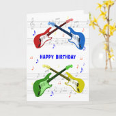 Guitars Birthday Card Karte (Gelbe Blume)
