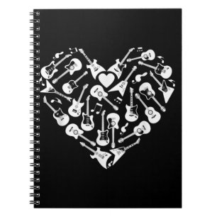 Guitars Heart Guitarist Valentinstag Notizblock