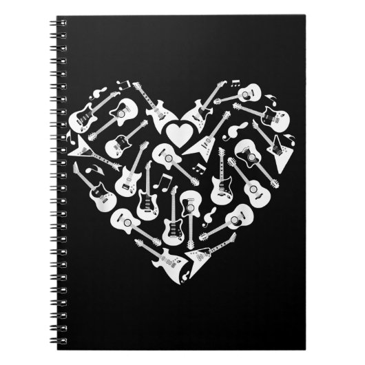 Guitars Heart Guitarist Valentinstag Notizblock (Vorderseite)