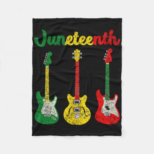 Guitars Juneteenth 1865 Gitarrenspieler Lover Fleecedecke (Vorderseite)