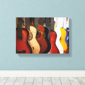 Guitars Wrapped Canvas Leinwanddruck (Insitu (Holzboden))