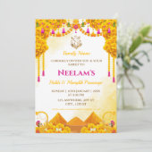 Gujarati Haldi & Manglik Prasango Einladungskarte Einladung (Stehend Vorderseite)