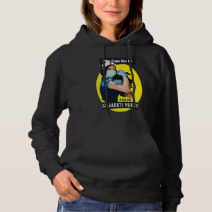 Gujarati stolze Frontarbeiterin Rosie Riveter Kran Hoodie