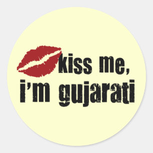 Gujrati Kiss Runder Aufkleber