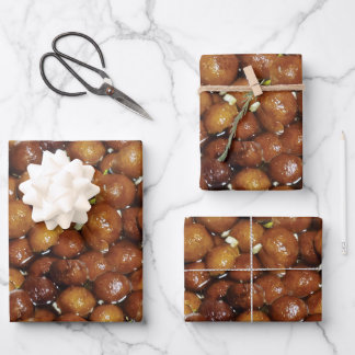 Gulab Jamun Dessert Sweet Food Pattern Geschenkpapier Set