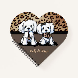 Gulet and Gidget Portrait Heart Notebook Notizblock