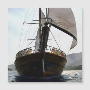 Gulet Under Sail Segelboot Akrylic Painting Magnetkarte