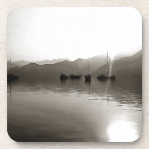 Gulets Ethereal in Gray Sailboat Malerei Getränkeuntersetzer