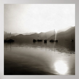 Gulets Ethereal in Gray Sailboat Malerei Poster