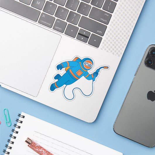 Gulf Astrowelder Qfab Sticker (Laptop mit iPhone)