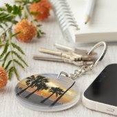 Gulf Beach Sunset mit Adresse Schlüsselanhänger (Vorderseite rechts)