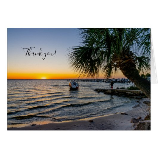 Gulf Breeze Florida Sunset Danke Karte (Vorderseite (Horizontal))