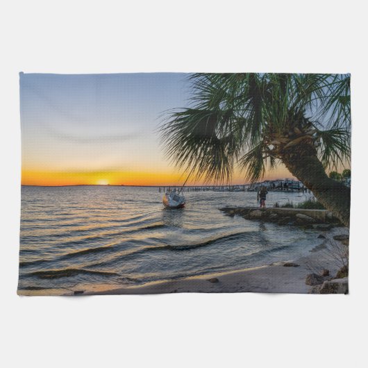 Gulf Breeze Florida Sunset Küche Handtuch (Horizontal)
