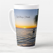 Gulf Breeze Florida Sunset Latte Tasse (Linke Ecke)