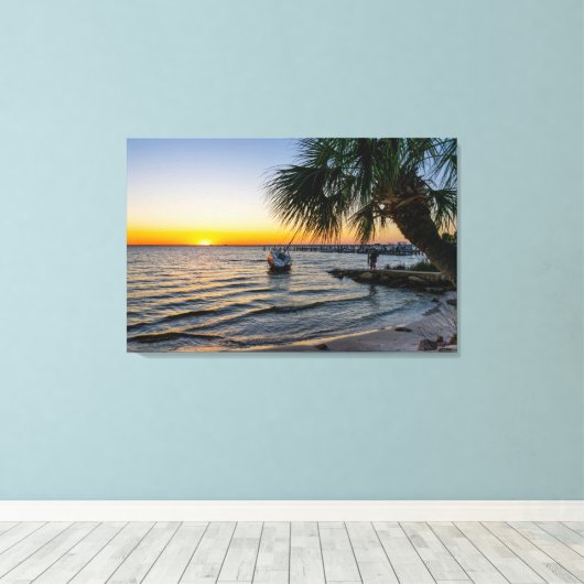 Gulf Breeze Florida Sunset Leinwand (Insitu (Holzboden))