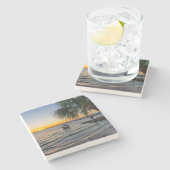 Gulf Breeze Florida Sunset Stone Untersetzer (Seitenansicht)