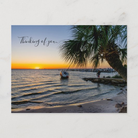 Gulf Breeze Florida Sunset Thinking of U Postcard Postkarte (Vorderseite)