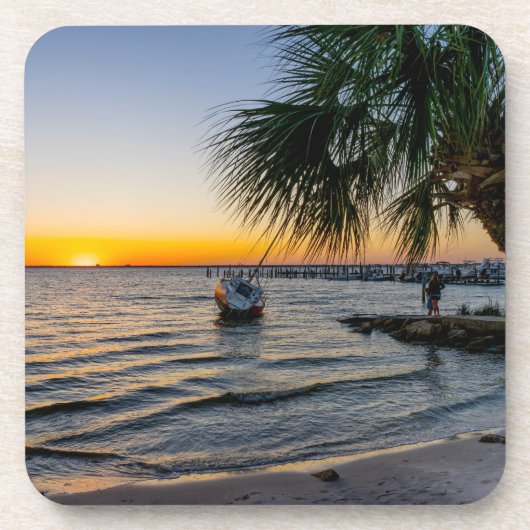 Gulf Breeze Florida Sunset Untersetzer Set (Vorderseite)