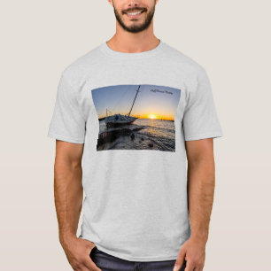 Gulf Breeze Sailboat & Jetty Sunset Herren T - Shi T-Shirt