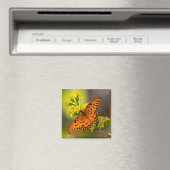 Gulf-Fritillarie oder Passionsfalter auf Goldrute Magnet (In Situ (Geschirrspüler))