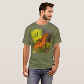 Gulf Fritillary aka Passion Butterfly on Goldenrod T-Shirt (Vorne ganz)