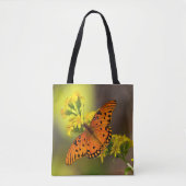 Gulf-Fritillary oder Passionsfalter auf Goldrute Tasche (Vorderseite)