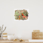 Gulf Fritillon auf Zinnia Aquarelldruck Poster (Küche)