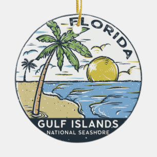 Gulf Islands National Seashore Florida Vintage auf Keramik Ornament