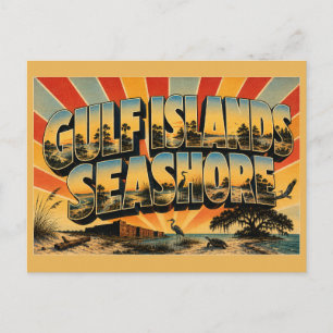 Gulf Islands National Seashore MS Vintage Reise  Postkarte