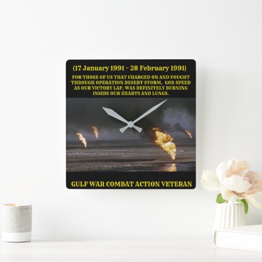 GULF-KRIEG-VET-KLOCK QUADRATISCHE WANDUHR (Zuhause)