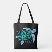 Gulf of Mexico Sea Turtle Typography Tasche (Rückseite)