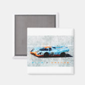 Gulf-Porsche917 Magnet (Vorderseite/Rückseite)