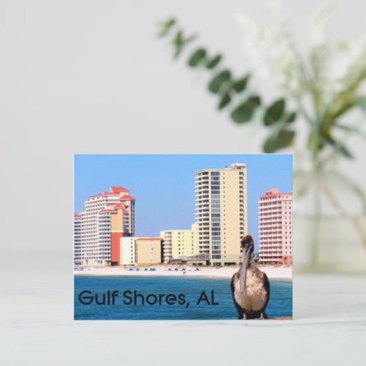 GULF SHORES Pelican Pier Postcard Postkarte (Stehend Vorderseite)