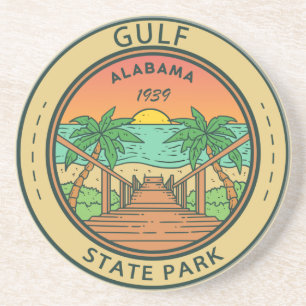 Gulf State Park Alabama Kreis Abzeichen Getränkeuntersetzer