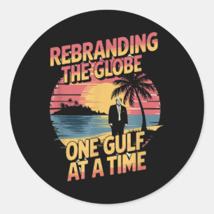 Gulf USA America Humour Trump Patriotic 2025 Pri Runder Aufkleber