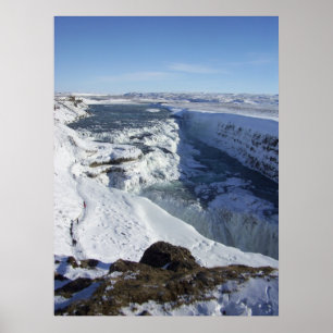 Gulfoss fällt Island Poster