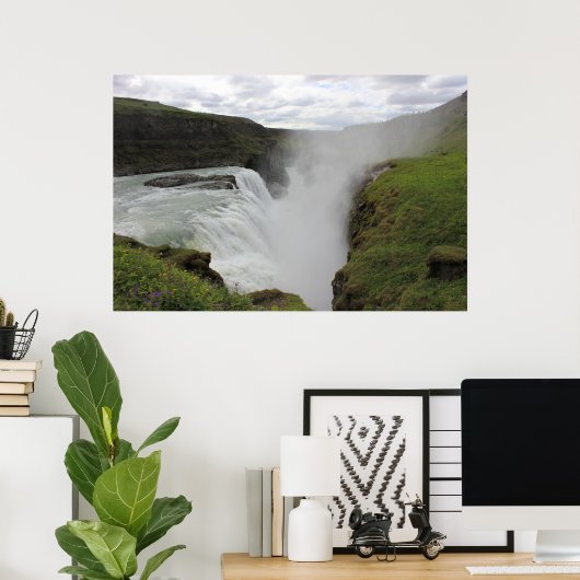 Gulfoss Waterfall Poster (Heimbüro)