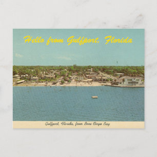 Gulfport Florida Vintage-Foto von der Bucht Postkarte