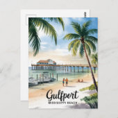 Gulfport Mississippi Beach Postkarte (Vorne/Hinten)