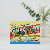 Gulfport Mississippi Retro Grußkarte Postkarte (Stehend Vorderseite)
