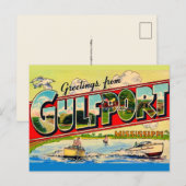 Gulfport Mississippi Retro Grußkarte Postkarte (Vorne/Hinten)