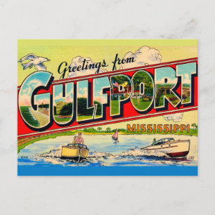 Gulfport Mississippi Retro Grußkarte Postkarte
