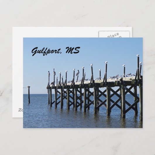 Gulfport Pier Postkarte (Vorne/Hinten)