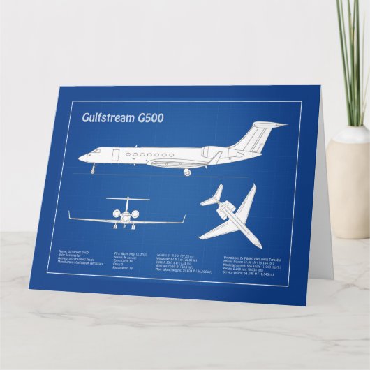Gulfstream G500 - Flugzeugkonzepte ABD Dankeskarte (Vorderseite)